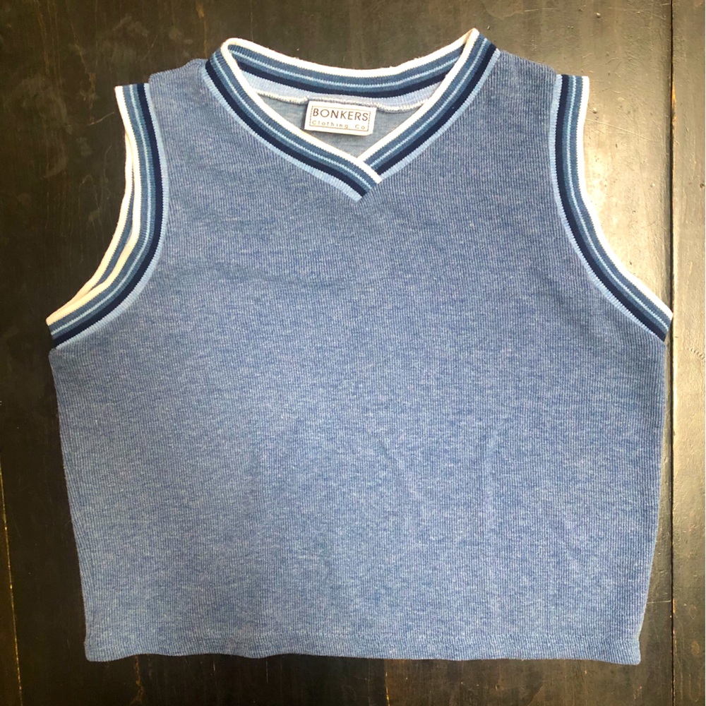 Vintage Bonkers Cropped Sweater Vest XL